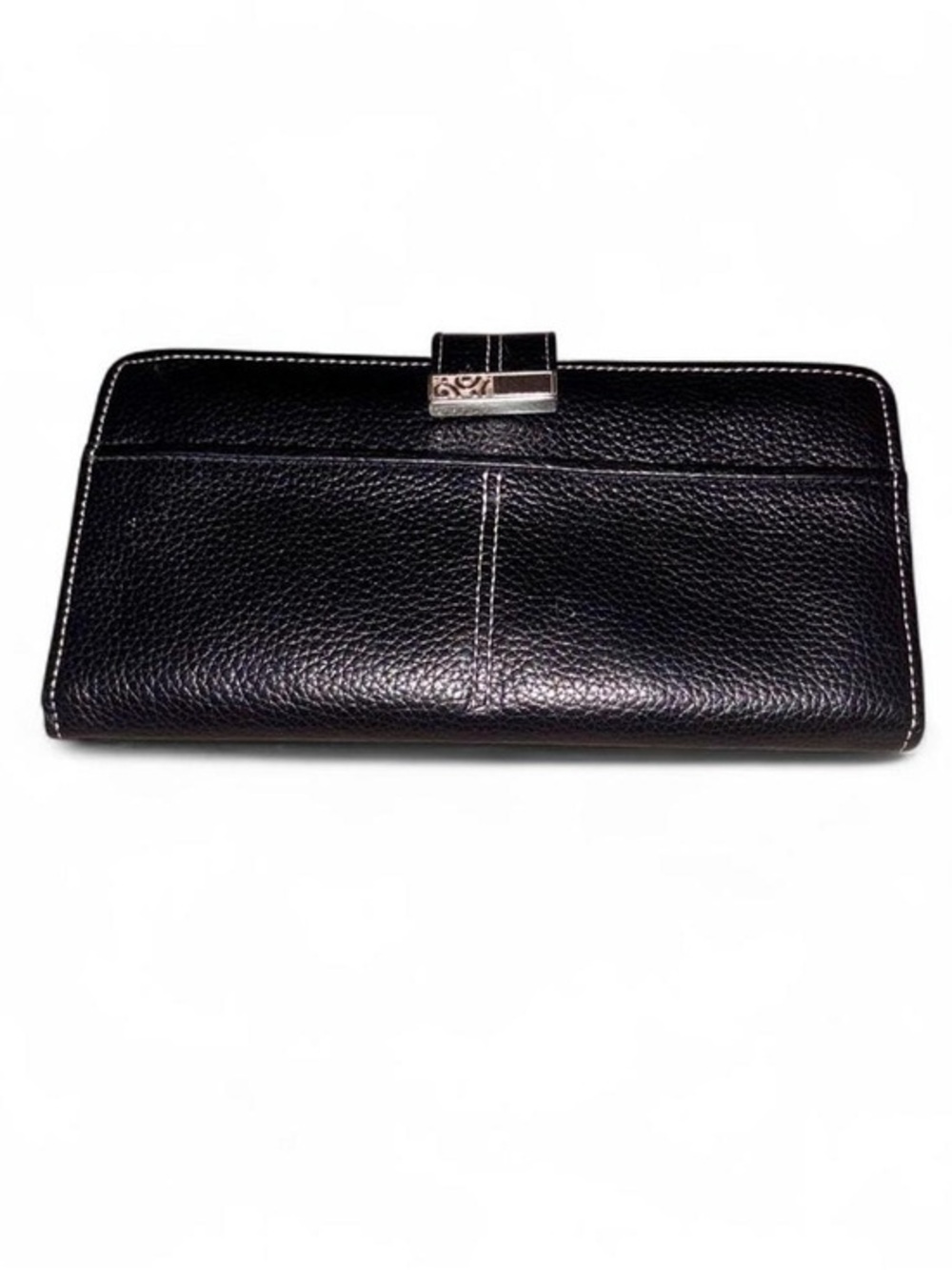 BRIGHTON Large Pocket Black Leather Wallet